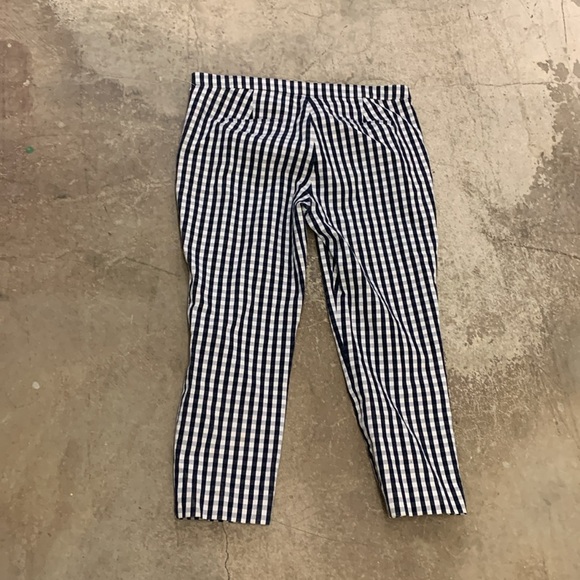 J crew Martie gingham Blue tappered nautical old money quiet luxury pants - Picture 6 of 7
